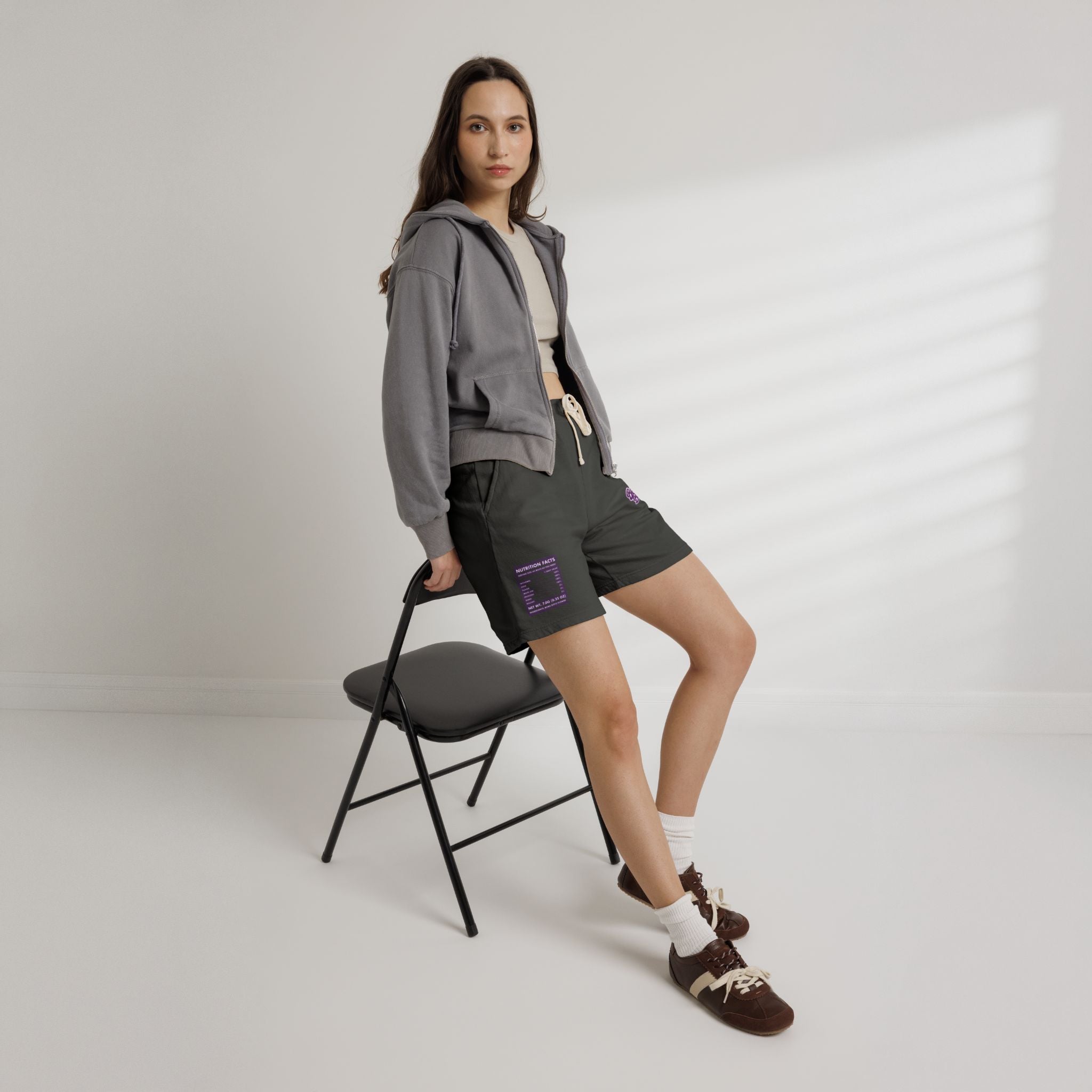 Boba Boyz Sweat Shorts - Purple Logo